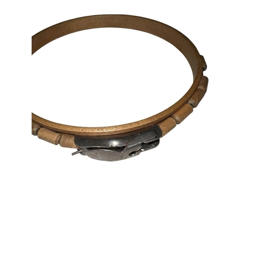 Embroidery Hoop RARE Latch Lock Tension Wood Bead Outer Ring Vintage Hardwood 6
